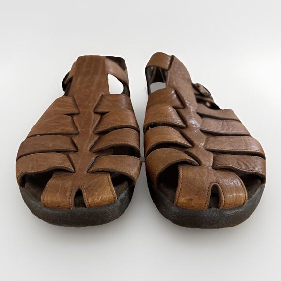 Mephisto Men's US 11 UK 45 Fisherman Sandals Leather Brown - Picture 2 of 8